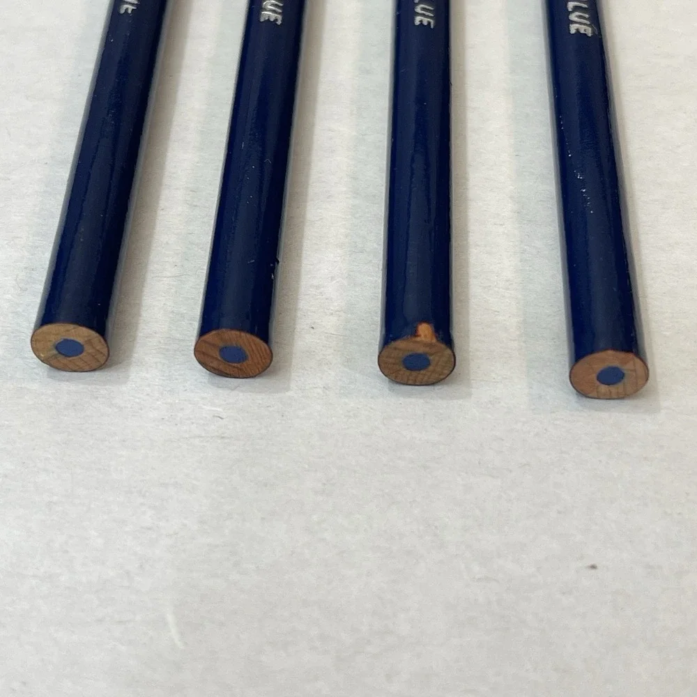 Vintage Dixon Thrift 1205 Red Blue Checking Pencil Lot 4 Pocket Clip USA Made